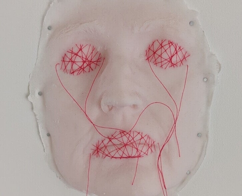 Ingrid Slaa l beeld - siliconen - gezicht - titel niet l sculpture - silicon - face - title not (1)