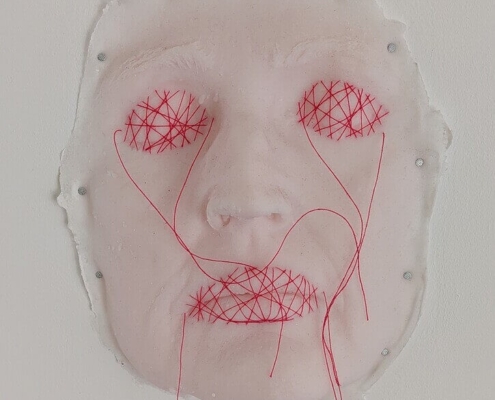 Ingrid Slaa l beeld - siliconen - gezicht - titel niet l sculpture - silicon - face - title not (1)